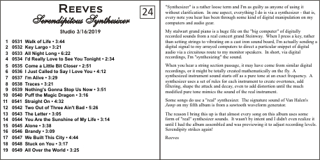 Click here to view and download the Black and White Album Cover from the Reeves Motal Piano and Synthesizer Music Website