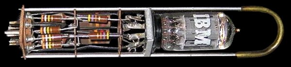 Photo of IBM 650 Vacuum Tube Plug-in Module as shown on the Reeves Motal Piano and Synthesizer Music Website