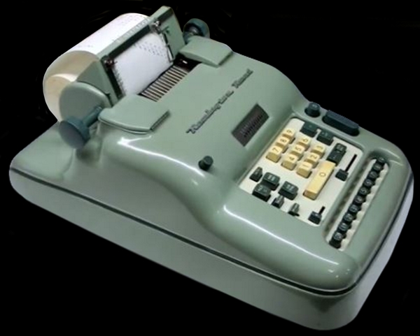 Photo of Remington Rand 99 Electro Mechanical Calculator as shown on the Reeves Motal Piano and Synthesizer Music Website